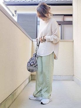 「PT（ピーティ）のアイテム（バッグ）」を使った、&りっちさん（レディース・154cm）の冬コーディネート