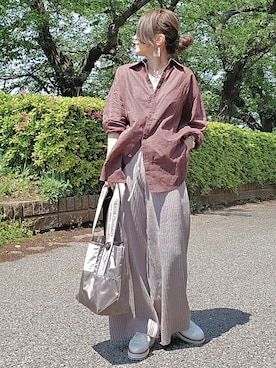 「AmbreNeige」｜「アイテム（ローファー）」を使った、&りっちさん（レディース・154cm）の春コーディネート