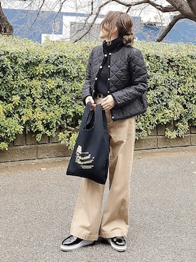 「ノーカラージャケット」｜&りっちさん（レディース・154cm）の冬コーディネート