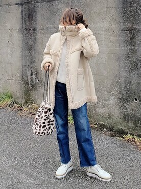 「DHOLIC STYLE（ディーホリックスタイル）のアイテム（その他アウター）」を使った、&りっちさん（レディース・154cm）の冬コーディネート