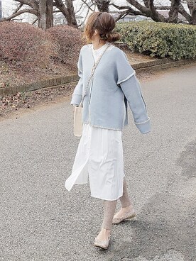 「DHOLIC（ディーホリック）のアイテム（レギンス/スパッツ）」を使った、&りっちさん（レディース・154cm）の冬コーディネート