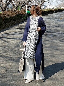カーディガン ボレロを使った ネイビー の人気ファッションコーディネート Wear