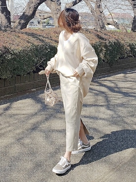 「AmbreNeige」｜「アイテム（その他トップス）」を使った、&りっちさん（レディース・154cm）の春コーディネート