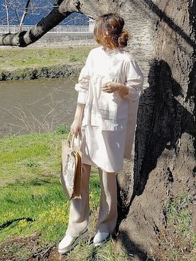 「Lapis（-）のアイテム」を使った、&りっちさん（レディース・154cm）の春コーディネート