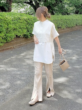 「sakishimatokyo（サキシマトーキョー）のアイテム（パンツ）」を使った、&りっちさん（レディース・154cm）の春コーディネート
