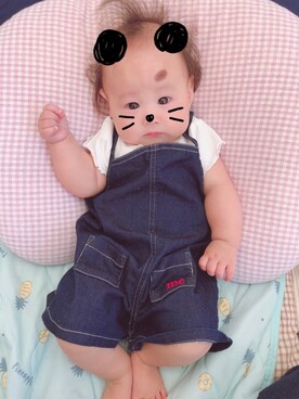 「BASE（ベース）のアイテム（トップス）」を使った、えま◡̈はるさん（レディース・70cm）の夏コーディネート