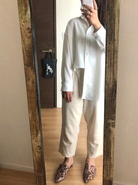 「H&M（エイチ・アンド・エム）のアイテム（シューズ、ベージュ系）」を使った、arisaaaaaaaaaaさん（レディース・162cm）の春コーディネート
