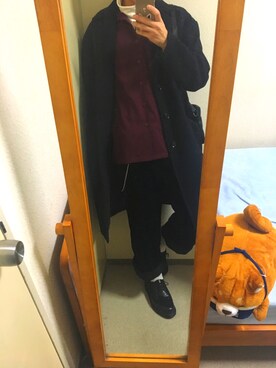 「コーデュロイパンツ」｜「アイテム（ウォレットチェーン）」を使った、あきの。さん（メンズ・169cm）の春コーディネート