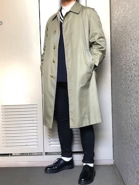 「オシャレパッソ」｜「アイテム（ステンカラーコート）」を使った、あきの。さん（メンズ・170cm）の秋コーディネート