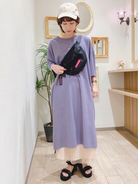 「Right-on（ライトオン）のアイテム（ワンピース/ドレス）」を使った、光さん（レディース・157cm）の夏コーディネート