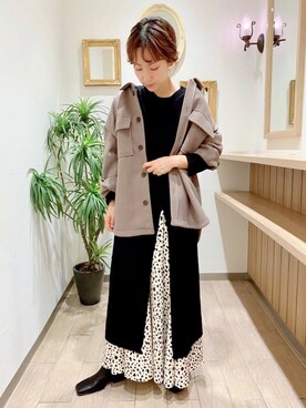 「Right-on（ライトオン）のアイテム（その他アウター）」を使った、光さん（レディース・157cm）の秋コーディネート