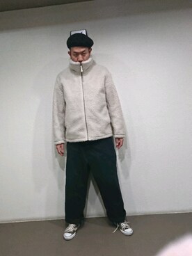 「my beautiful landlet（マイビューティフルランドレット）のアイテム（チノパンツ）」を使った、沼っち&ねねさん（メンズ・184cm）の冬コーディネート