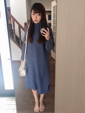 「IL BISONTE（イルビゾンテ）のIL BISONTE イルビゾンテ　ポシェット　ショルダーバッグ　A1464（ショルダーバッグ）」を使った、K66さん（レディース・156cm）の冬コーディネート