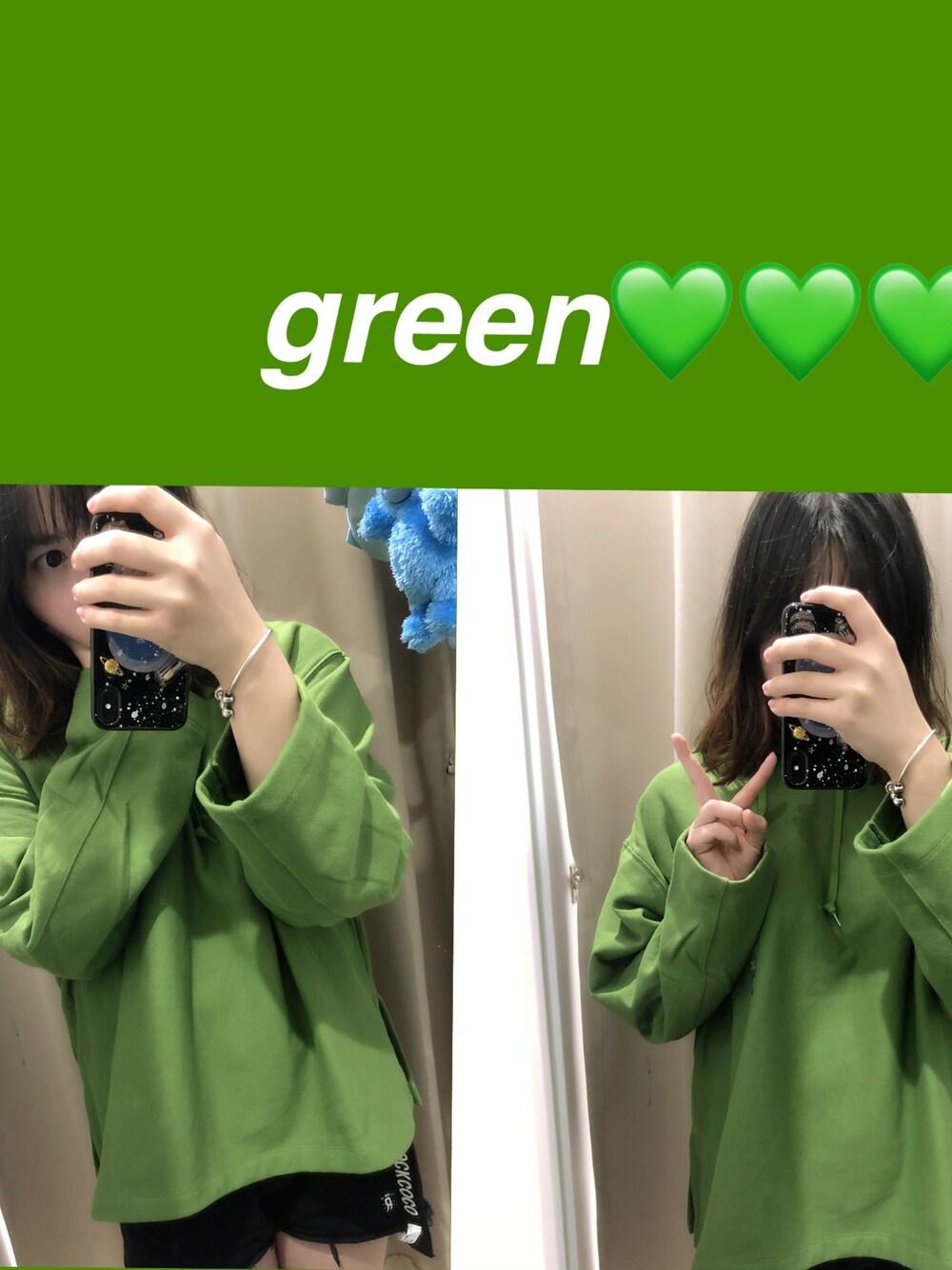 「UNIQLOのアイテム（パーカー、グリーン系）」を使った、泥了巴了小公主さん（レディース・170cm）の夏コーディネートの1枚目の写真