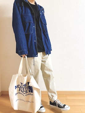「H&M（エイチ・アンド・エム）のアイテム（スウェット）」を使った、Ronsukeさん（メンズ・174cm）の冬コーディネート