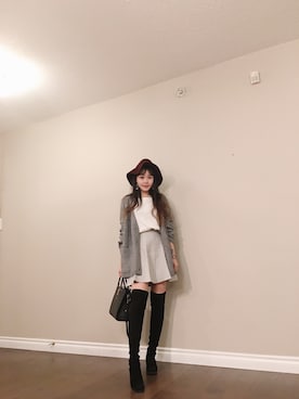 「ALDO（アルド）のアイテム（ハット）」を使った、Charlotteeeさん（レディース・160cm）の冬コーディネート