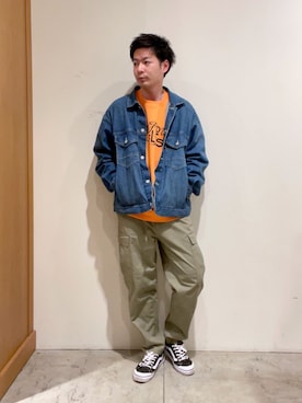 「スウエット」｜「アイテム（デニムジャケット）」を使った、まさきさん（メンズ・174cm）の冬コーディネート