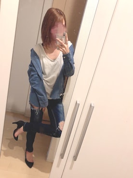 「Abercrombie&Fitch（アバークロンビーアンドフィッチ）のアイテム（ジャケット/アウター）」を使った、まゆかまちょ(相互🥀)さん（レディース・156cm）の秋コーディネート