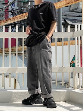 「ADER error」｜「アイテム（アクセサリー）」を使った、楠大和さん（メンズ・161cm）の春コーディネート