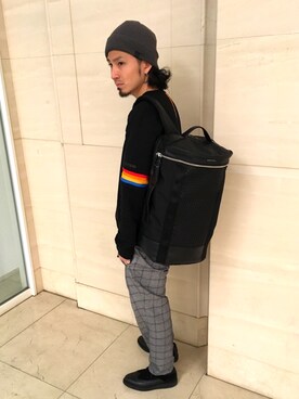 「DIESEL（ディーゼル）のアイテム（ドレスシューズ）」を使った、ブッチさん（メンズ・174cm）の冬コーディネート