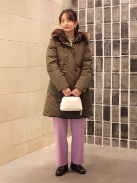 「WOOLRICH（ウールリッチ）のアイテム（ダウンジャケット/コート）」を使った、うめつさん（レディース・164cm）の秋コーディネート