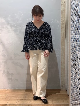 「earth music&ecology（アースミュージックアンドエコロジー）のアイテム（パンプス）」を使った、ʀɪʜᴏ ☺︎さん（レディース・147cm）の春コーディネート