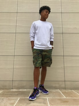 「アイテム（ソックス/靴下、ブラック系）」を使った、Marcus Hoshinoさん（メンズ・180cm）の夏コーディネート