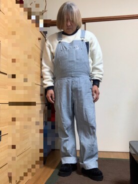 「古着のアイテム（オールインワン・サロペット、その他）」を使った、kiyoさん（メンズ・157cm）の秋コーディネート