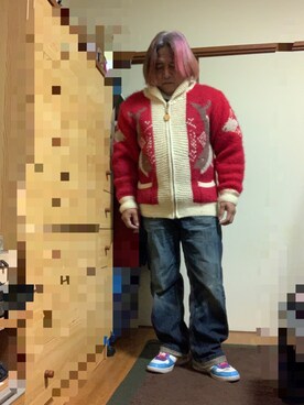 「NIKE（ナイキ）のアイテム（スニーカー、ホワイト系）」を使った、kiyoさん（メンズ・157cm）の冬コーディネート