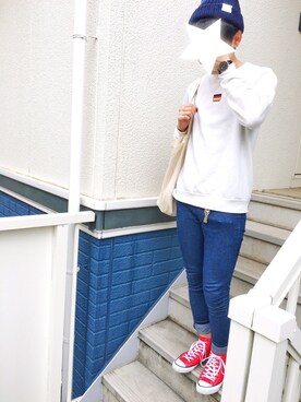 「BEN DAVIS（ベンデイビス）のアイテム（トートバッグ）」を使った、T.さん（メンズ・177cm）の秋コーディネート