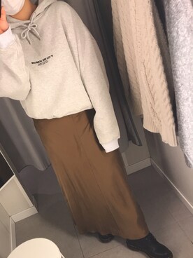 「credonaのアイテム（パーカー、グレー系）」を使った、chanmiさん（レディース・159cm）の秋コーディネート
