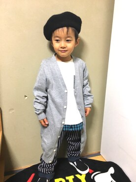 「ヒラキ（ヒラキ）のアイテム（その他シューズ）」を使った、kouchaさん（キッズ・100cm）の冬コーディネート