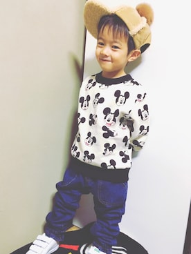 「おでかけ」｜「アイテム（ラッピングキット）」を使った、kouchaさん（キッズ・100cm）の冬コーディネート