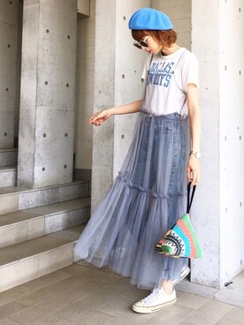 「CONVERSE（コンバース）のconverse（コンバース） ALL STAR OX（オールスターOX）（スニーカー）」を使った、micoronさん（レディース・167cm）の春コーディネート