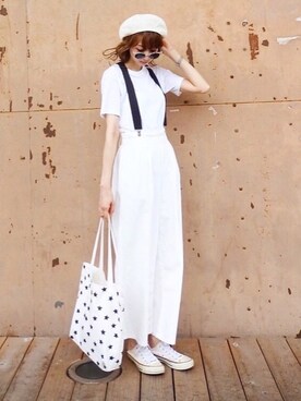 「CONVERSE（コンバース）のconverse（コンバース） ALL STAR OX（オールスターOX）（スニーカー）」を使った、micoronさん（レディース・167cm）の夏コーディネート