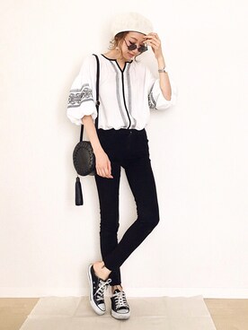 「CONVERSE（コンバース）のconverse（コンバース） ALL STAR OX（オールスターOX）（スニーカー）」を使った、micoronさん（レディース・167cm）の夏コーディネート