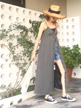 「CONVERSE（コンバース）のconverse（コンバース） ALL STAR OX（オールスターOX）（スニーカー）」を使った、micoronさん（レディース・167cm）の夏コーディネート