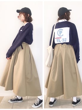 「ラガーシャツ」｜micoronさん（レディース・167cm）の冬コーディネート