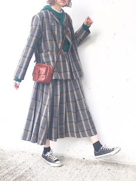 「MERLOT（メルロー）のアイテム（その他アウター）」を使った、micoronさん（レディース・167cm）の冬コーディネート