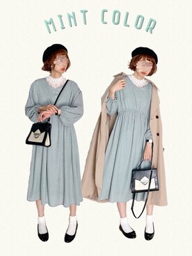 「レトロ」｜「アイテム（トレンチコート）」を使った、micoronさん（レディース・167cm）の春コーディネート