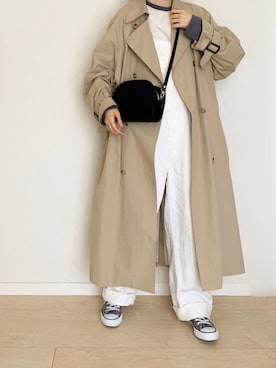 「ISOOK（アイスー）のアイテム（ジャケット/アウター）」を使った、micoronさん（レディース・167cm）の春コーディネート