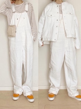 「nest Robe（ネストローブ）のアイテム（サロペット/オーバーオール）」を使った、micoronさん（レディース・167cm）の春コーディネート