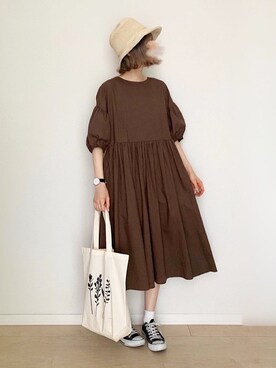 「SVEC（シュベック）のアイテム（ワンピース/ドレス）」を使った、micoronさん（レディース・167cm）の夏コーディネート