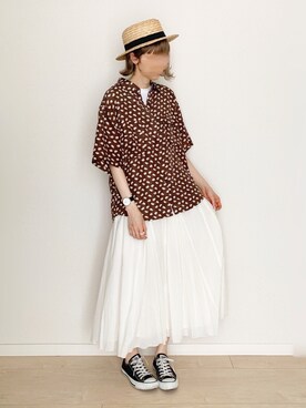 「CONVERSE（コンバース）のconverse（コンバース） ALL STAR OX（オールスターOX）（スニーカー）」を使った、micoronさん（レディース・167cm）の夏コーディネート