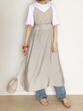 「MERLOT（メルロー）のアイテム（ハンドバッグ）」を使った、micoronさん（レディース・167cm）の夏コーディネート