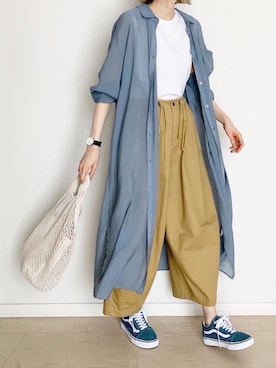 「シアーワンピース」｜「アイテム（腕時計）」を使った、micoronさん（レディース・167cm）の夏コーディネート