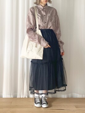 「CONVERSE（コンバース）のconverse（コンバース） ALL STAR OX（オールスターOX）（スニーカー）」を使った、micoronさん（レディース・167cm）の秋コーディネート