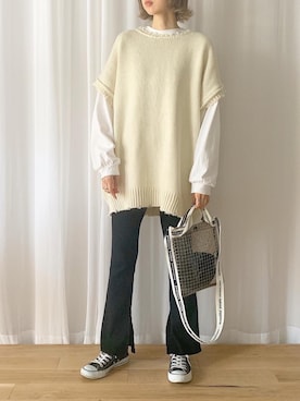 「CONVERSE（コンバース）のconverse（コンバース） ALL STAR OX（オールスターOX）（スニーカー）」を使った、micoronさん（レディース・167cm）の秋コーディネート