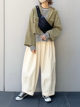 「CONVERSE（コンバース）のconverse（コンバース） ALL STAR OX（オールスターOX）（スニーカー）」を使った、micoronさん（レディース・167cm）の秋コーディネート