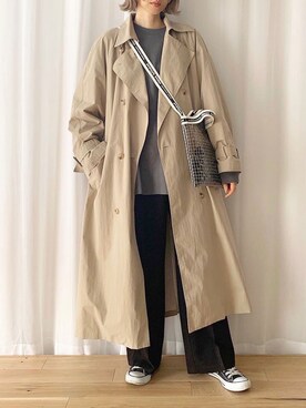 「ISOOK（アイスー）のアイテム（ジャケット/アウター）」を使った、micoronさん（レディース・167cm）の秋コーディネート
